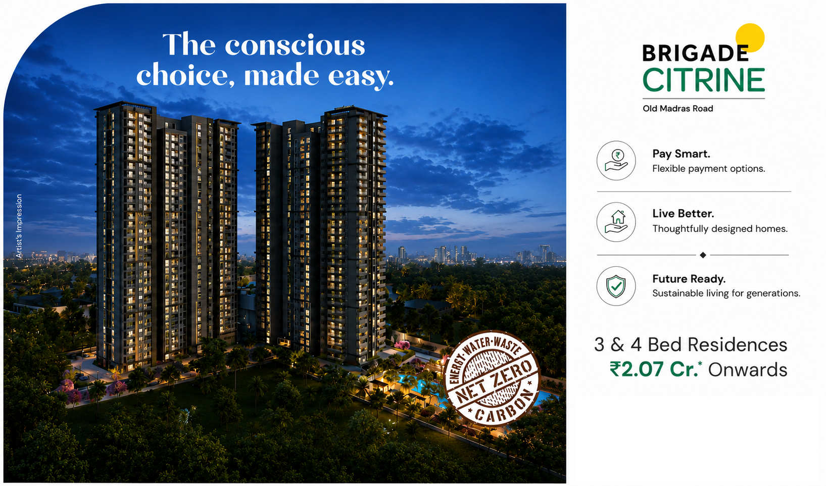 Brigade Citrine Luxury Apartments At Budigere Cross, East Bangalore