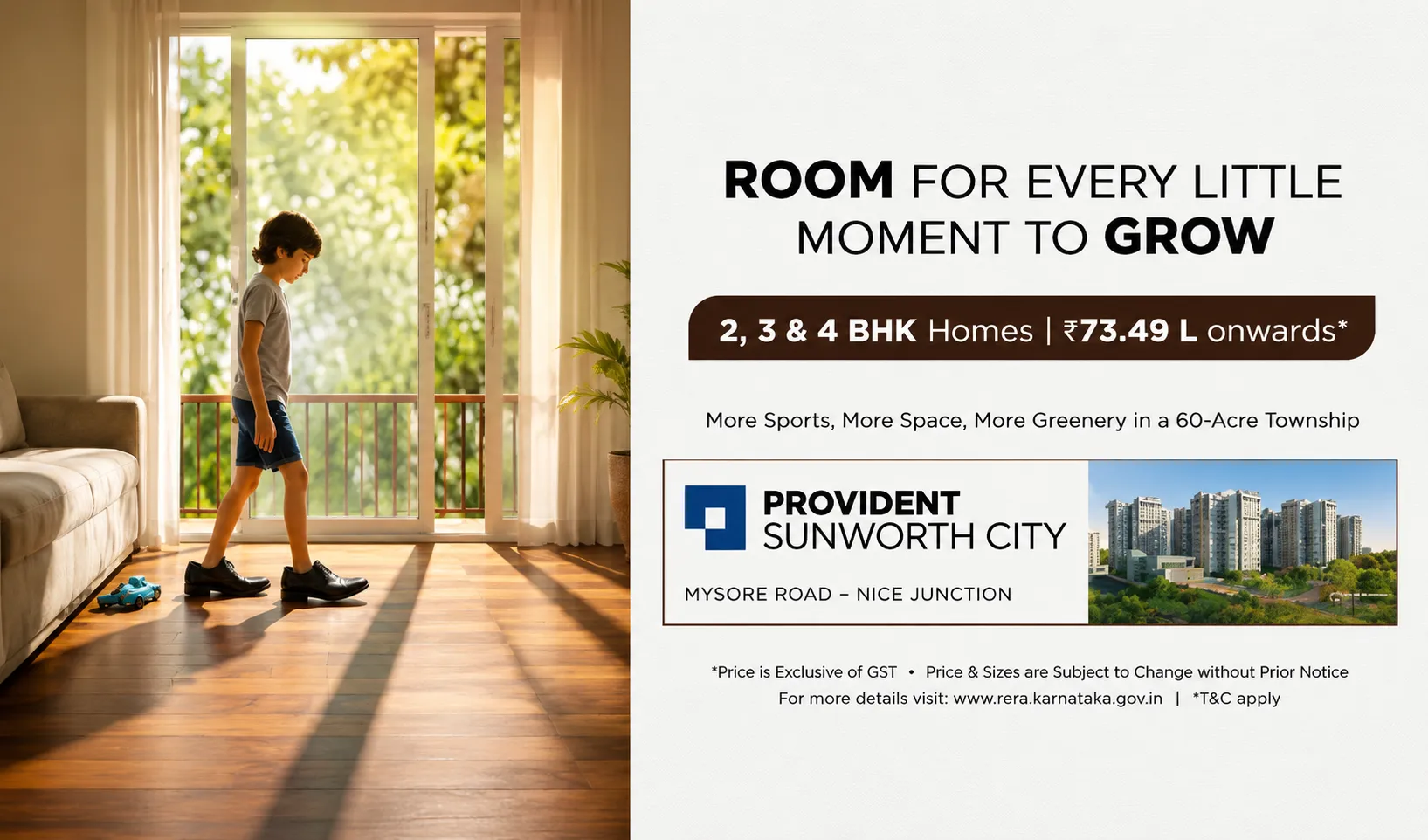 Provident Sunworth City – Premium 2 & 3 BHK Apartments Off Mysore Road, Bengaluru banner 1