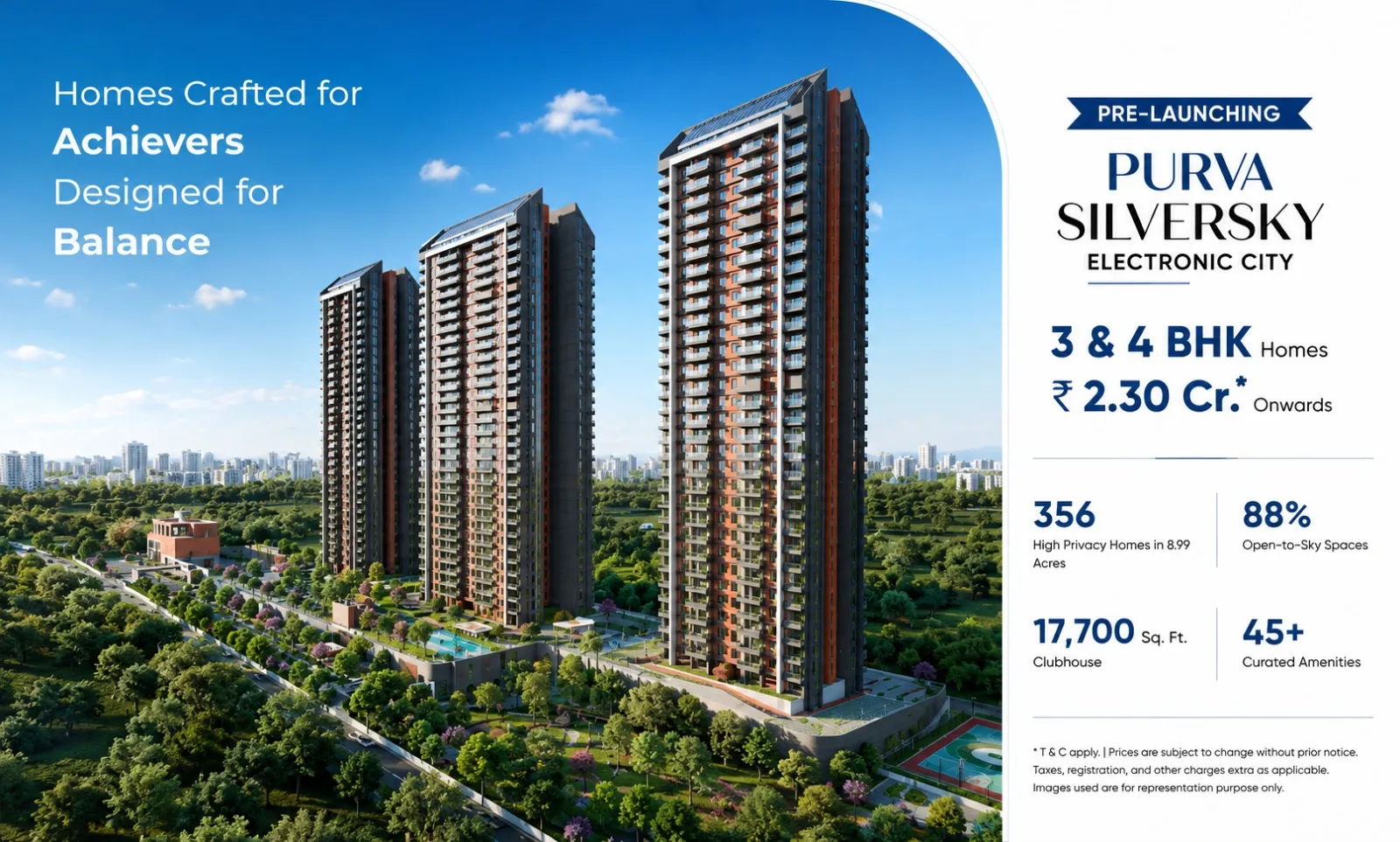 Purva Silver Sky – Luxury 3, 3.5 & 4 BHK Apartments In Electronic City, Bangalore banner 1